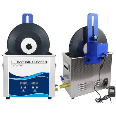 MDYHY Ultrasonic Vinyl Record Cleaner 300W Heated 6.5L Vinyl Record Cleaning System with Adjustable Temperature and Degas, Lifter Bracket (Blue)