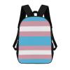 100% BLUE COLLAR Casual Laptop Backpack Transgender Pride Flag Striped Business Work Bag 17 Inch Carry On Bookbag Unisex-Adult Sport Backpack view 1