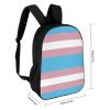 100% BLUE COLLAR Casual Laptop Backpack Transgender Pride Flag Striped Business Work Bag 17 Inch Carry On Bookbag Unisex-Adult Sport Backpack view 2
