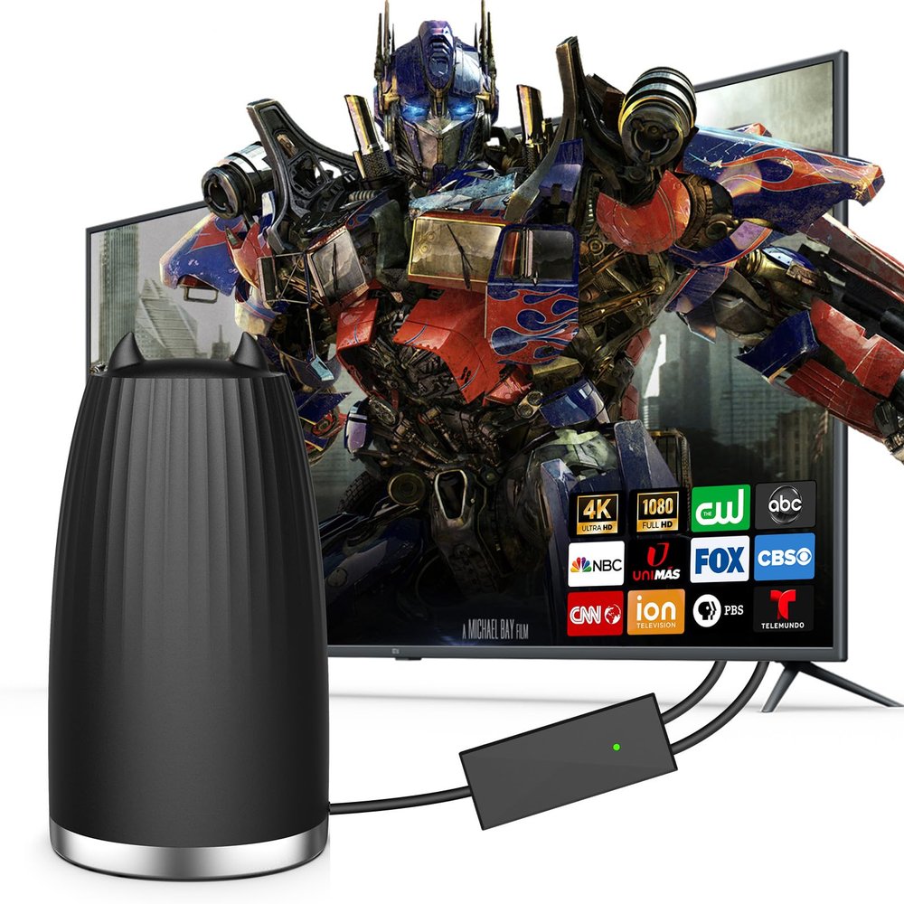 TV Antenna Indoor, Smart Antenna 600+ Miles Coverage Range, HD TV Antenna for Local Channels, Support 4K 1080P, Includes Signal Amplifier & 18ft Coaxial Cable, Support All TV.