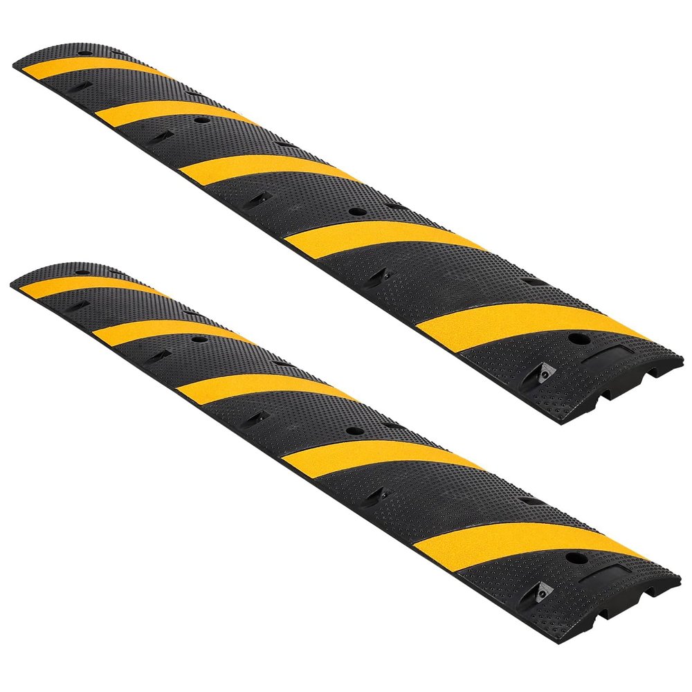 HDXWIFD Speed Bumps for Road, Rubber Speed Bump, Heavy Duty Cable Floor Cord Protector Cover Ramp, Effectively Preventing Tripping Hazards for Parking Lot School Warehouse Hotel