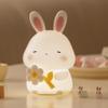KinYiLO Bunny Night Light for Kids, 3 Level Dimmable Rabbit Nursery Nightlight, 1200mAh Soft Silicone Bedside Touch Lamps, Cute Rechargeable Easter Bunny Gifts for Baby Toddler Girls Boys Room Decor view 1