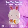 KinYiLO Bunny Night Light for Kids, 3 Level Dimmable Rabbit Nursery Nightlight, 1200mAh Soft Silicone Bedside Touch Lamps, Cute Rechargeable Easter Bunny Gifts for Baby Toddler Girls Boys Room Decor view 3