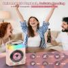 Portable Bluetooth CD Player with Dual Karaoke Microphones & LED Lights, 4000mAh Rechargeable CD Player with Speakers, USB/TF/AUX Music Player, Kids Karaoke Machine for Home, Outdoor, Parties (Pink) view 4