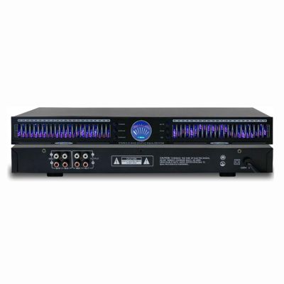 22-band digital audio equalizer, stereo graphic equalizer with 10 preset effects, low/mid/treble adjustment and noise reduction,for studio and home audio adjustment
