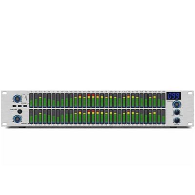 Digital Stereo Graphic Equalizer with Noise Reduction, Dual Channel Rack Mount, 10 Preset Effects, Suitable for HiFi Home Audio Tuning