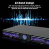 Digital equalizer, 22-band dual-channel graphic equalizer with 10 preset effects, bass/mid/treble adjustment, automatic noise reduction, 1U rack mount for studio use view 2