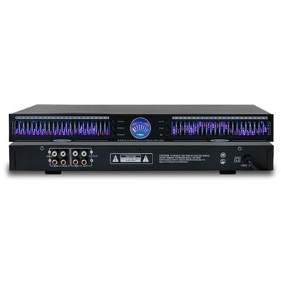 22-band audio equalizer, stereo graphic equalizer, dual-channel rack mount, 10 preset effects, automatic noise reduction