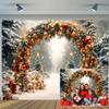 10 x 8 ft Christmas Backdrop Xmas Arch Tree Wonderland Snowy Forest Glitter Dreamy Background Winter Holiday Children Adults Party Baby Shower Decoration Photos Banner Props view 1