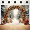 10 x 8 ft Christmas Backdrop Xmas Arch Tree Wonderland Snowy Forest Glitter Dreamy Background Winter Holiday Children Adults Party Baby Shower Decoration Photos Banner Props view 2