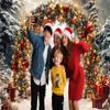 10 x 8 ft Christmas Backdrop Xmas Arch Tree Wonderland Snowy Forest Glitter Dreamy Background Winter Holiday Children Adults Party Baby Shower Decoration Photos Banner Props view 3