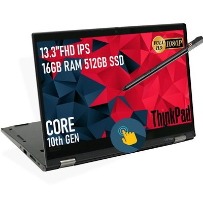 Lenovo ThinkPad L13 Yoga 2-in-1 Laptop 13.3" Full HD Touchscreen Notebook, Intel Core i5-10310U, 16GB DDR4 RAM 512GB SSD, Windows 11 Pro(Renewed)