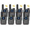 KAYOTOM Global Walkie Talkies Unlimited Range POC 4G Nationwide Long Distance 5000 Miles PTT Push-to-Talk Over Cellular Handheld Long Range Two Way Radio for Team Management (Black, 8-Packs)