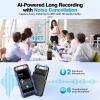 AI Voice Recorder with Playback & Touchscreen  64GB Digital Voice Recorder, Transcribe/Translate/Summarize 134 Languages, Noise Cancellation for Meetings, Lectures, Interviews (Black) view 4