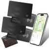 AirTag Card Wallet Tracker Set of 4 - Apple Find My (iOS Only) - 2025 Ultra-Slim 1.8mm Smart Finder, IP67 Locator for Men's Wallets & Luggage Black view 1