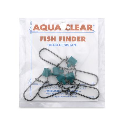 Aqua-Clear, Braid Resistant Fish Finder, Size #8 Duo Lock Snap, Green Slide, 5 pc