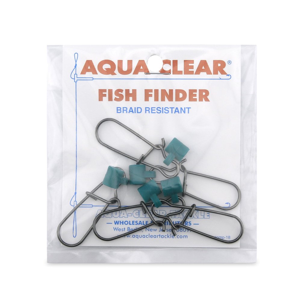 Aqua-Clear, Braid Resistant Fish Finder, Size #8 Duo Lock Snap, Green Slide, 5 pc