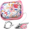 MHYALUDO for AirPods Pro 2 Case with Cleaning Kit, Cute Cat Ear Print Design & Cute Buckle for Girls, Phone Holder & Top Safe Lock Buckle Design for AirPods Pro 2nd/1st Gen case, Clear Flowers view 1