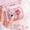 MHYALUDO for AirPods Pro 2 Case with Cleaning Kit, Cute Cat Ear Print Design & Cute Buckle for Girls, Phone Holder & Top Safe Lock Buckle Design for AirPods Pro 2nd/1st Gen case, Clear Flowers view 4