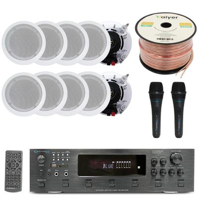 Home Stereo System Kit, 6 Channel 6000 W Bluetooth Amplifier