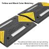 2 Pcs Portable Speed Bump Hump, Rubber-Plastic Garage Humps with Reflective Strips, Curb Ramp High 2 in Splicable, Bearing 110,000 LBS for Road, Driveway view 3