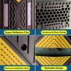 2 Pcs Portable Speed Bump Hump, Rubber-Plastic Garage Humps with Reflective Strips, Curb Ramp High 2 in Splicable, Bearing 110,000 LBS for Road, Driveway view 4
