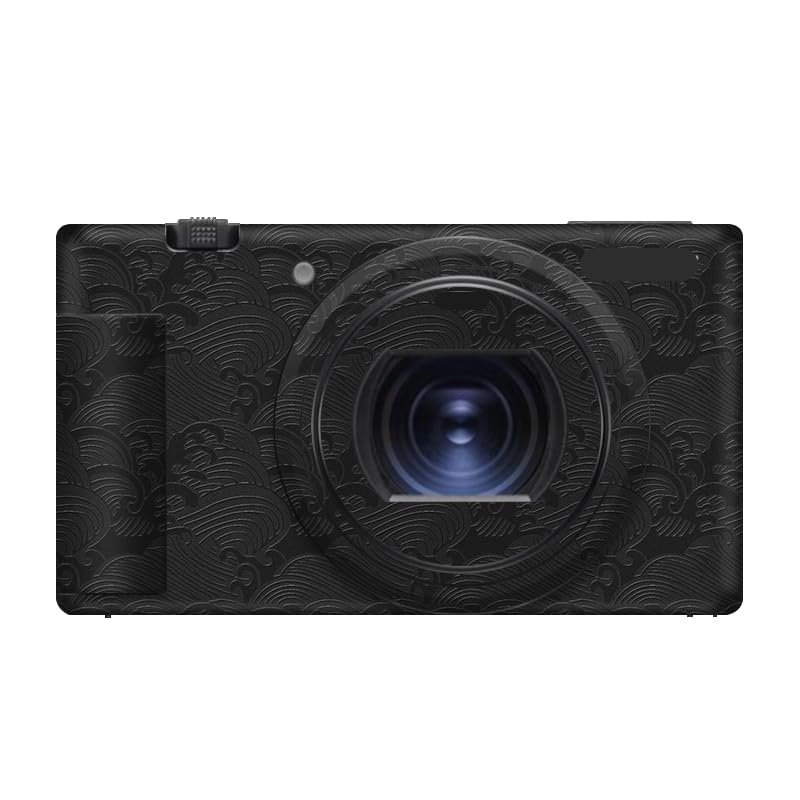 Anti-Scratch Camera Skin Wrap Sticker Coat Vinyl Protective Film Body Protector Decals Cover for Sony ZV-1 II Mark II(Wave Black)