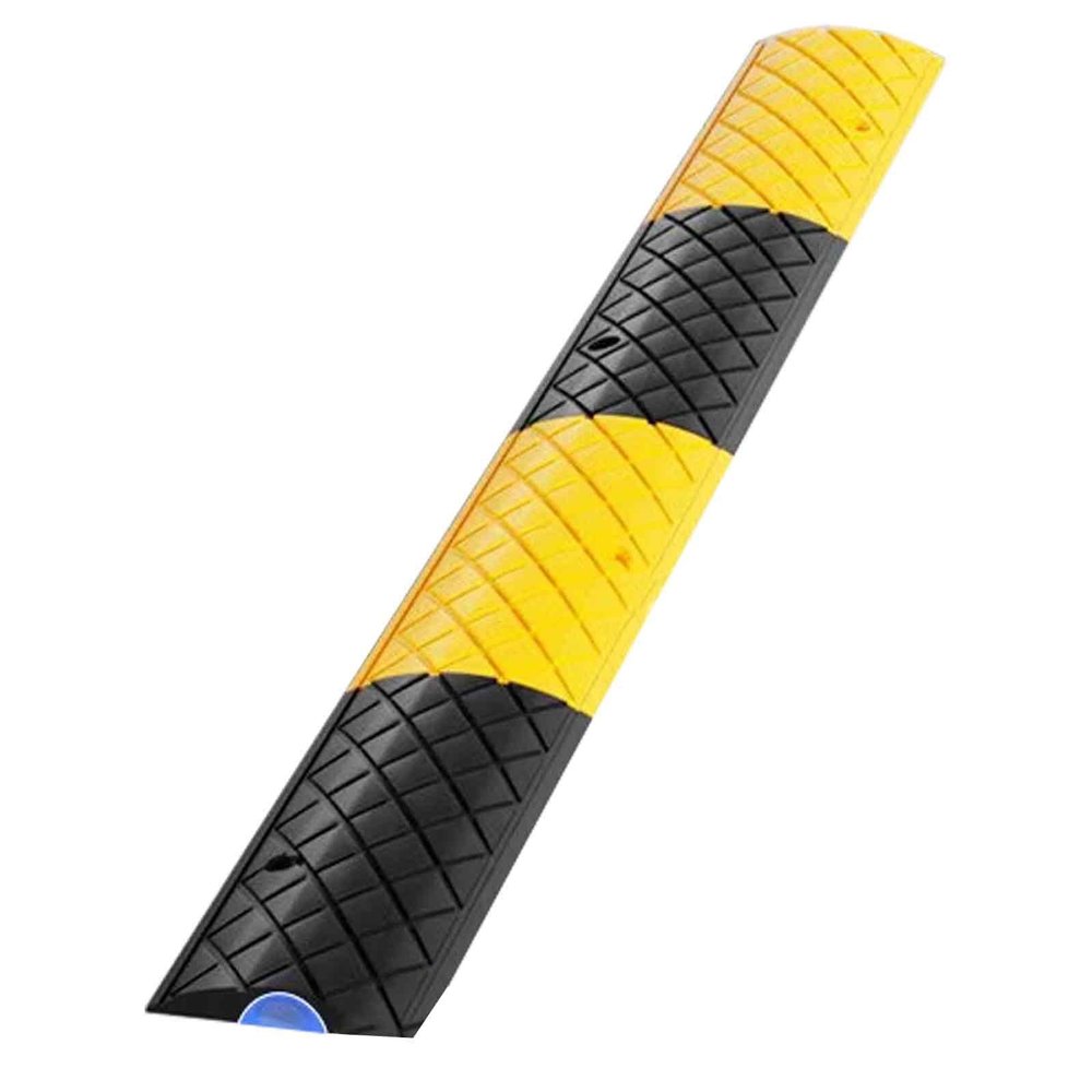 1-Channel Cable Cover, Rubber Cord Cover for Floor, Deceleration Ramp, Yellow and Black Speed Bumps Heavy Duty 22046 Lbs for Residential Areas Garages Gardens(100x10x2.5cm/39x4x1in)