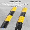 1-Channel Cable Cover, Rubber Cord Cover for Floor, Deceleration Ramp, Yellow and Black Speed Bumps Heavy Duty 22046 Lbs for Residential Areas Garages Gardens(100x10x2.5cm/39x4x1in) view 3