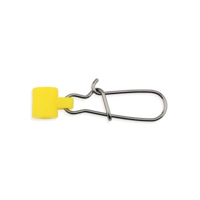 Aqua-Clear, Braid Resistant Fish Finder Rig Slide, Size #6 Duo Lock Snap for Surf Fishing Gear & Catfish Rigs, High Visibility Yellow Sinker Slide, 5 pc