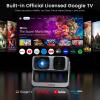 2000 ANSI Official Licensed Google TV Outdoor Projector 4K Decoding, Smart Projector with Wifi and Bluetooth, Auto Focus, Dolby Sound, Built-in Apps, HAPPRUN Indoor Home Theater with 270 Stand view 2