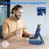 Jteman Gifts for Men Women - Bluetooth Speaker with Cell Phone Stand and Wireless Charger,Wireless Charging Stand Phone Holder for Desk Birthday Gift Idea for Dad Mom (Blue) view 4
