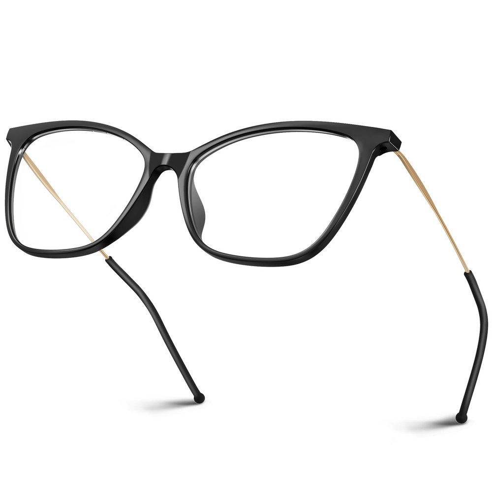 VISOONE Oversized Cat Eye Blue Light Blocking Glasses for Women Large Cute Lightweight Eyeglasses Metal Frame Calina