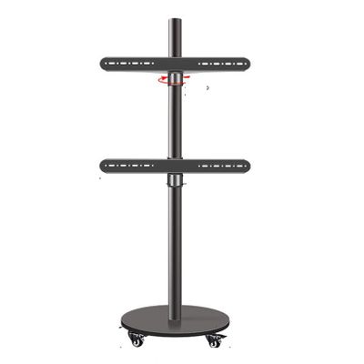 37-75 Inch TV Mount - TV Computer Monitor Horizontal and Vertical Rotating Bracket Floor Mobile Cart Live Video Business Meeting Rack with Goods (Black)