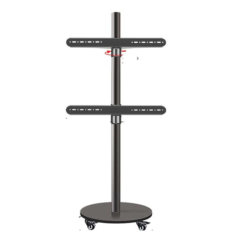 37-75 Inch TV Mount - TV Computer Monitor Horizontal and Vertical Rotating Bracket Floor Mobile Cart Live Video Business Meeting Rack with Goods (Black)