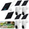 4G LTE Cellular Solar Security Cameras Wireless Outdoor, No WiFi Needed & 25W Solar Panel, 4 Cam Kit, 2K Color Night Vision, Human Tracking, 2-Way Talk, Ideal for Farm, Ranch, Jobsite, Vacation Home view 1
