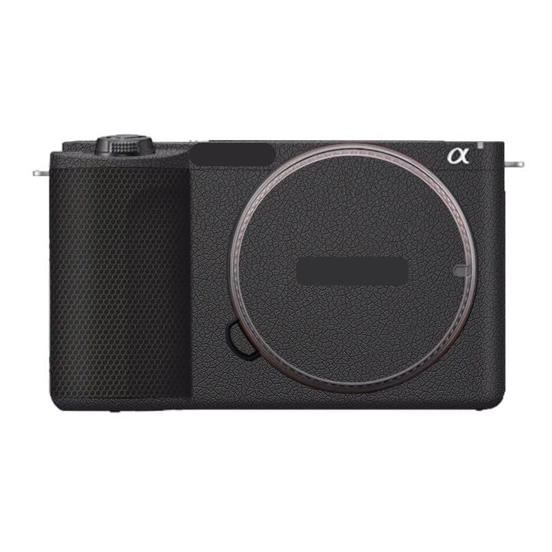 Anti-Scratch Vinyl Wrap Camera Skin for Sony ZV-E10 II Cartoon Film Body Protector Coat Photography Accessories Sticker E10 Mark II(Leather Black)
