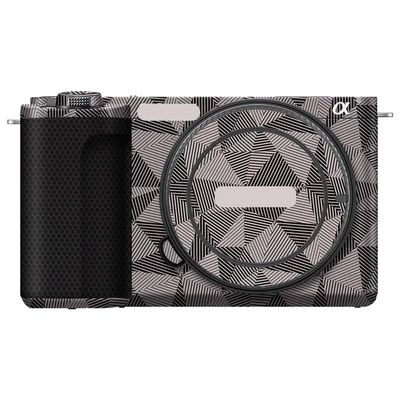 Anti-Scratch Vinyl Wrap Camera Skin for Sony ZV-E10 II Cartoon Film Body Protector Coat Photography Accessories Sticker E10 Mark II(Triangle Titanium)