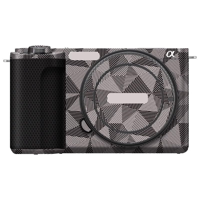 Anti-Scratch Vinyl Wrap Camera Skin for Sony ZV-E10 II Cartoon Film Body Protector Coat Photography Accessories Sticker E10 Mark II(Triangle Titanium)