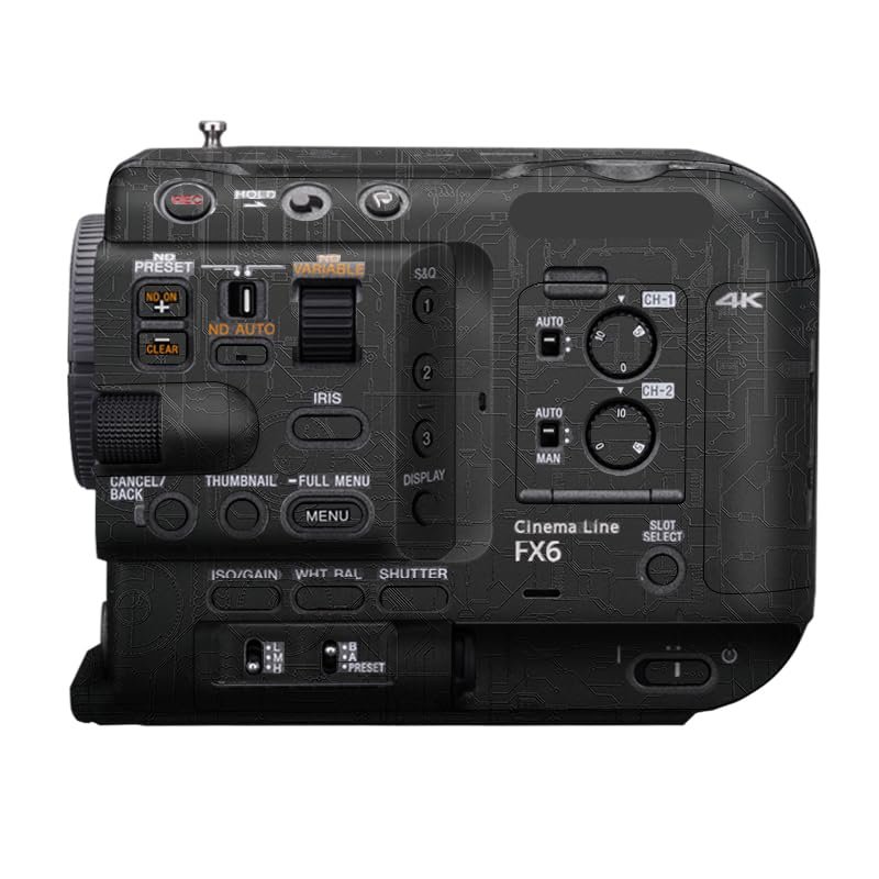 Camera Cover Skin Sticker for Sony FX6 Camera Protector Film Skin Anti-Scratch Protective Decoration FX 6(Circuit Black)