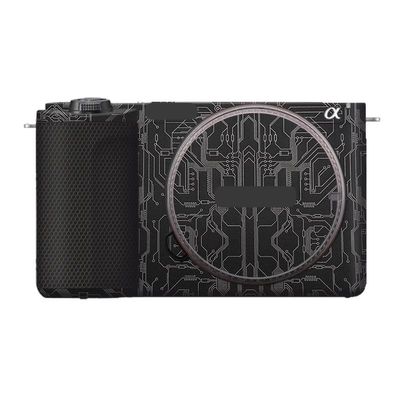 Anti-Scratch Vinyl Wrap Camera Skin for Sony ZV-E10 II Cartoon Film Body Protector Coat Photography Accessories Sticker E10 Mark II(Circuit Titanium)