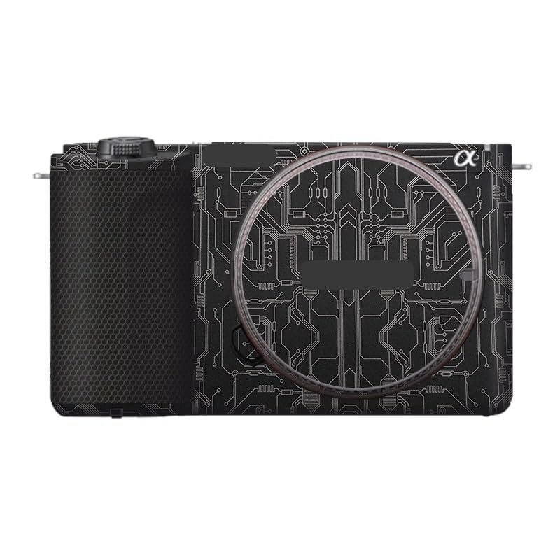 Anti-Scratch Vinyl Wrap Camera Skin for Sony ZV-E10 II Cartoon Film Body Protector Coat Photography Accessories Sticker E10 Mark II(Circuit Titanium)