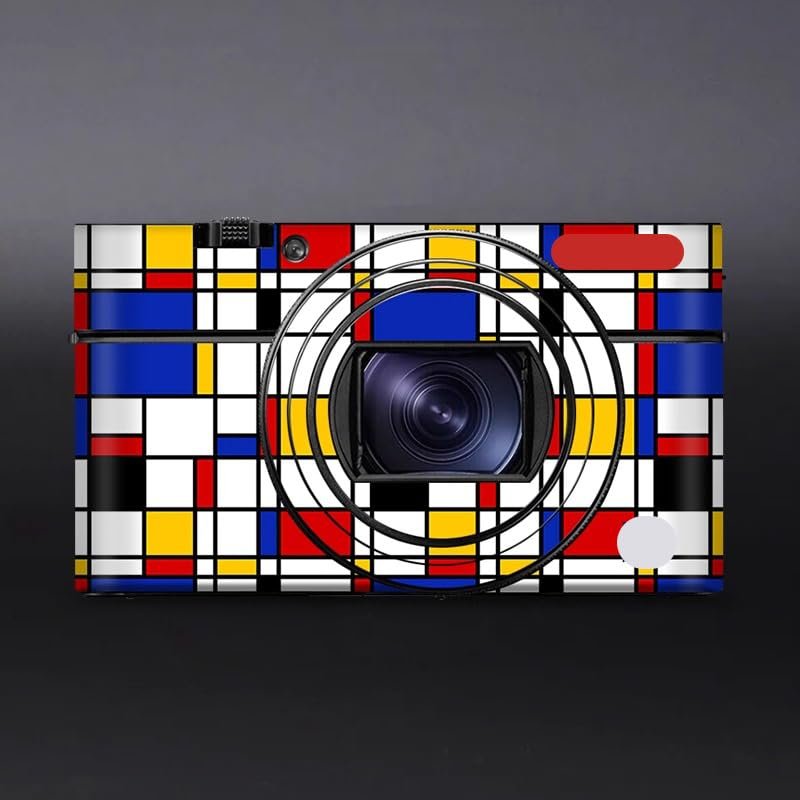 Camera Body Sticker Protective Skin Film Skin Accessories for Sony RX100 V RX100 IV Vinyl Wrap Decals RX100M4 RX100M5 RX100M5A(Geometric Lattice)