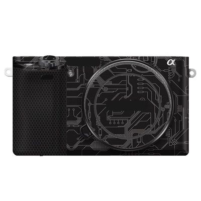Premium Camera Vinyl Wrap Sticker Protective Film Skin Body Protector Coat Photography Accessories for Sony A6100 Alpha 6100(Circuit Titanium)
