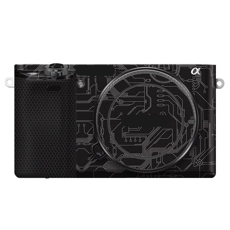 Premium Camera Vinyl Wrap Sticker Protective Film Skin Body Protector Coat Photography Accessories for Sony A6100 Alpha 6100(Circuit Titanium)