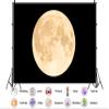 10X10ft Fabric Moon Backdrop Full Moon Isolated on Night Black Sky Background for Party Decorations Living Room Bedroom Home Decor Banner Photo Booth Props view 2