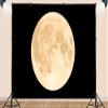 10X10ft Fabric Moon Backdrop Full Moon Isolated on Night Black Sky Background for Party Decorations Living Room Bedroom Home Decor Banner Photo Booth Props view 3