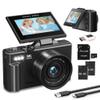 4K/5K Digital Camera  75MP UHD Vlogging Camera for Photography & Video, WiFi, Autofocus, 3" Flip Screen, 18X Zoom  Compact Starter Kit (Black) view 1