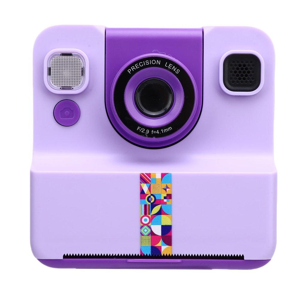 ciciglow Instant Print Camera, 1080P 24MP HD Video Thermal Printing Cameras for Students, 2.4 Inch Screen and Portable, Support Up to 32G Memory Card (Purple)
