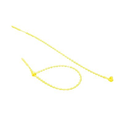 5" Self-Locking Beaded Nylon Fastener with 15 lb. Tensile Strength- Carton of 5,000 (Yellow)